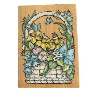 All Night Media Spring Bouquet 468H Large Vintage Rubber Stamp 1993